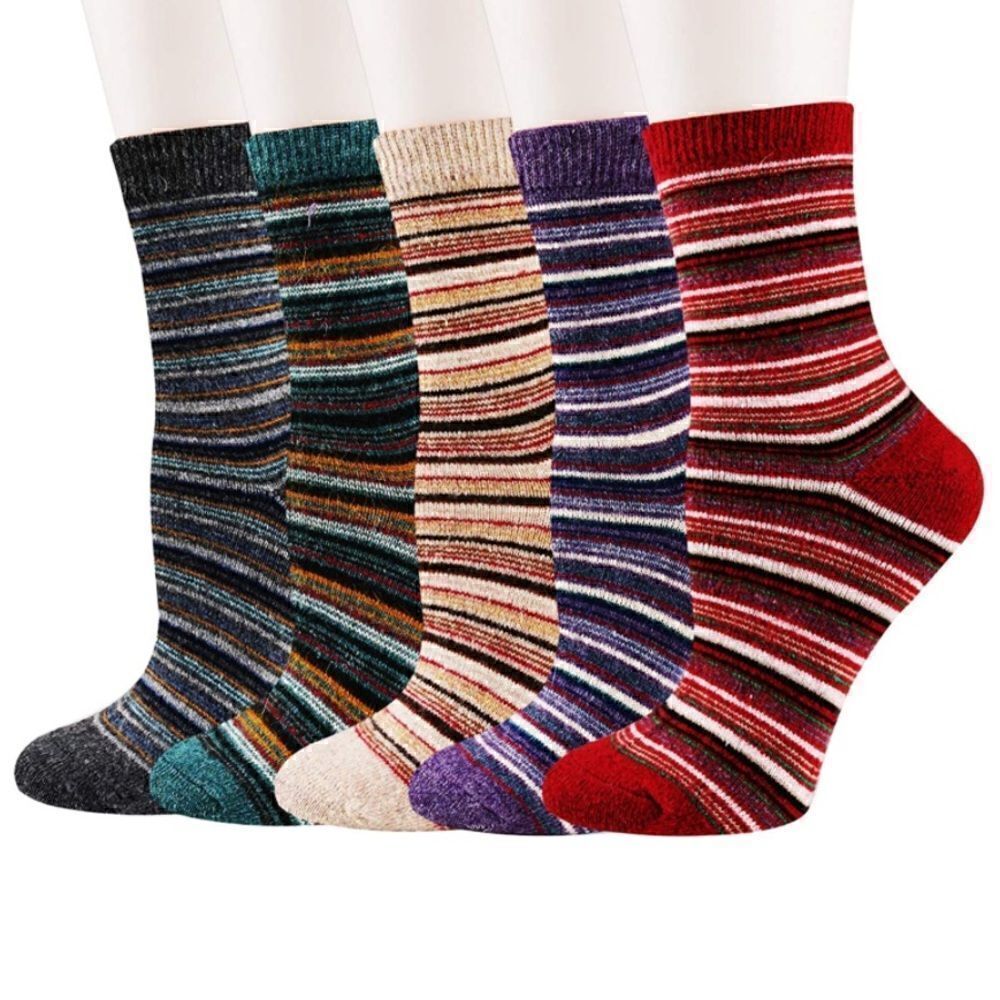 Multi-colored striped socks